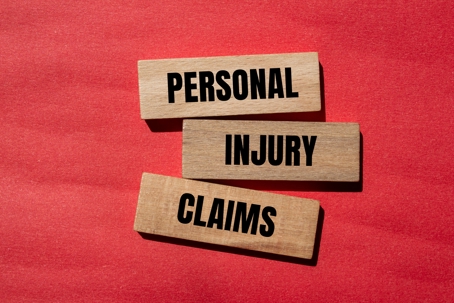 personal injury claims written on wooden boxes